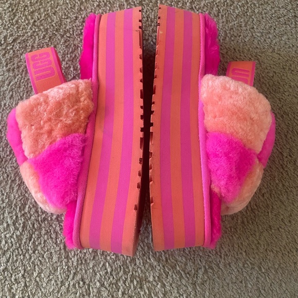 UGG multi color orange and pink platform slippers - Picture 2 of 8